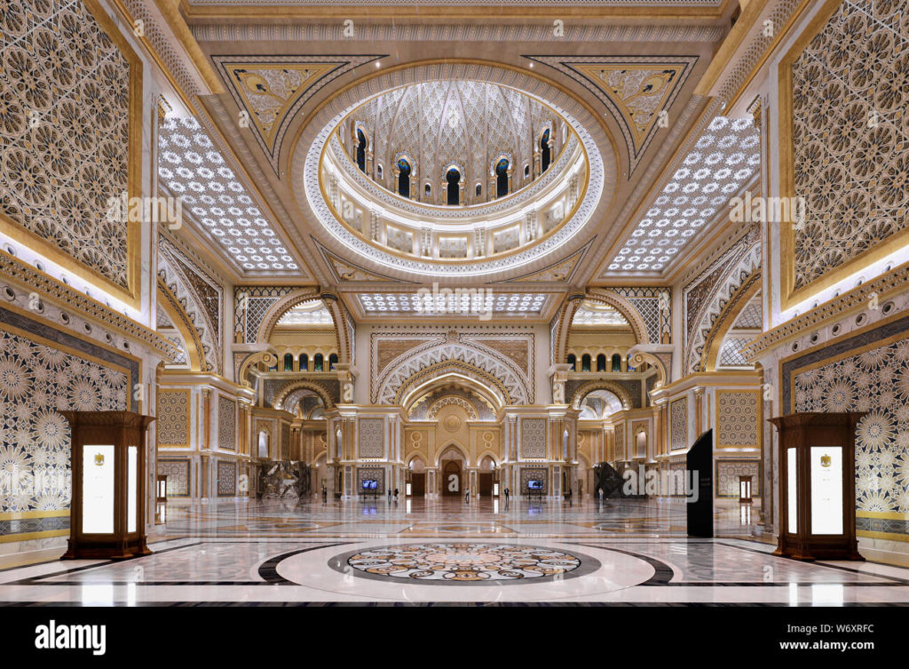 qasr-al-watan-palace-of-the-nation-abu-dhabi-view-across-the-great-hall-from-the-main-entrance-W6XRFC